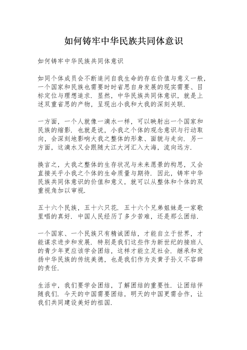 如何铸牢中华民族共同体意识.docx