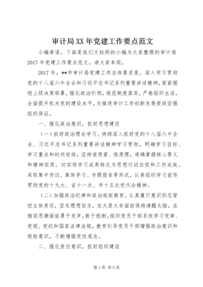 审计局XX年党建工作要点范文.docx