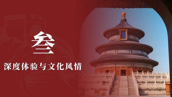 红色实景中国风北京旅行计划PPT模板