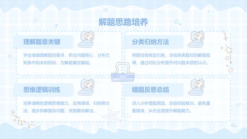 卜卜猫蓝色卡通风学习汇报