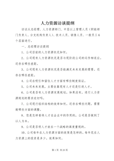 人力资源访谈提纲.docx