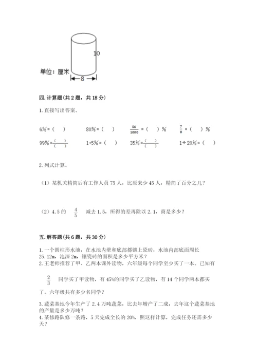 苏教版六年级下册数学期中测试卷精品【典优】.docx