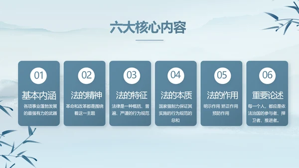 蓝色中国风法治法律讲座PPT动态模板