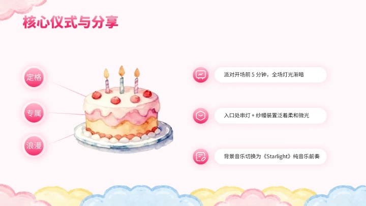 粉色卡通生日派对PPT模板