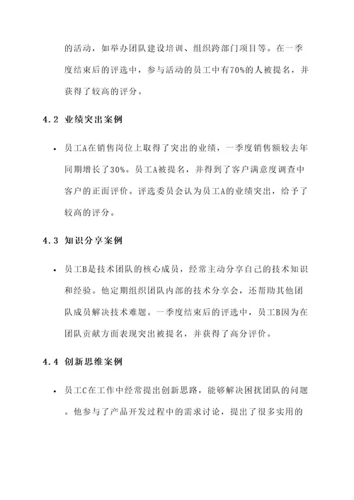 公司季度评优选先方案