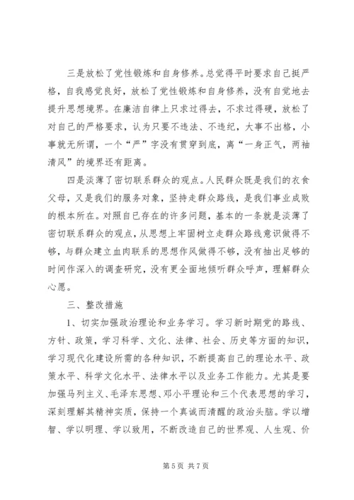 物价部门支部书记局长党性分析材料 (4).docx