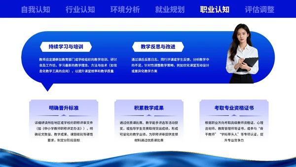 蓝色创意职业生涯规划大赛PPT模板