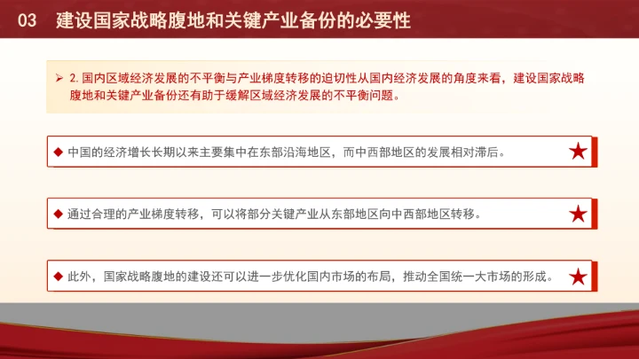 时事热点建设国家战略腹地和关键产业备份的战略和布局ppt