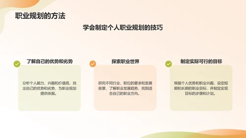 橙色商务风大学生职业生涯规划PPT模板