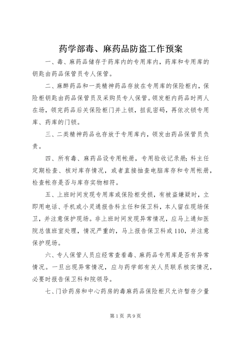 药学部毒、麻药品防盗工作预案.docx