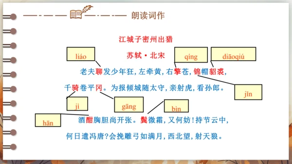 12 词四首——江城子·密州出猎 课件(共24张PPT) 2024-2025学年语文部编版九年级下册