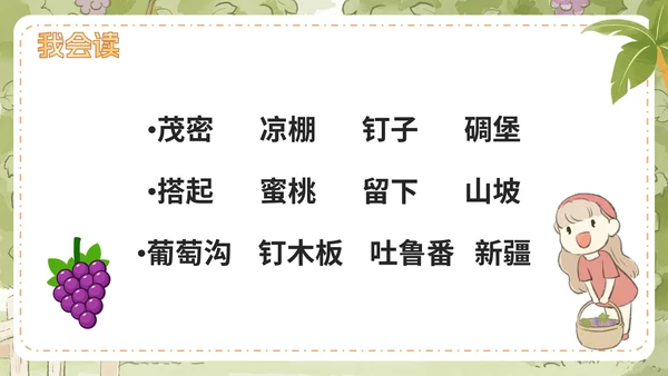 部编版语文二年级上册第十一课《葡萄沟》课件