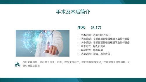 绿色实拍慢性硬膜下血肿的护理查房临床护理诊断医疗ppt
