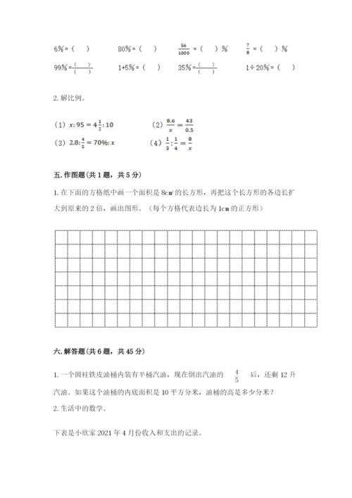 冀教版小学六年级下册数学期末检测试题word.docx