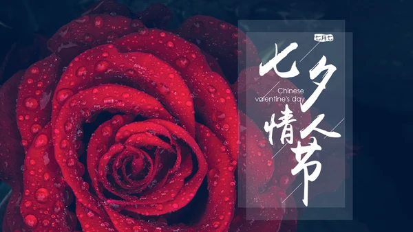 红玫瑰七夕情人节通用PPT模板