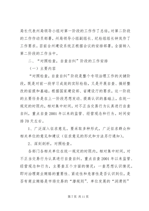 治理商业贿赂专项工作第一阶段工作总结及第二阶段工作安排 (3).docx