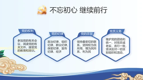 蓝色大气党建党支部述职报告动态PPT