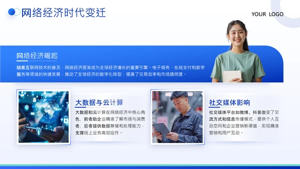 蓝色商务风互联网比赛创业计划书PPT