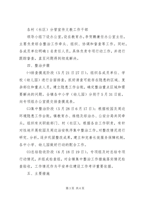 乡镇某年集中整治校园及周边治安秩序专项行动工作方案.docx