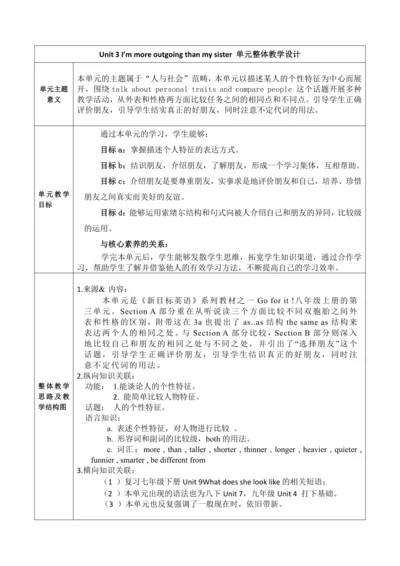 Section B 3a-Self Check 大单元教学+课时设计Unit 3 I'm more 
