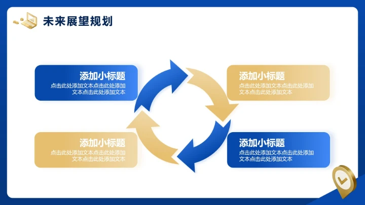 蓝色简约商务风年终工作汇报PPT模板