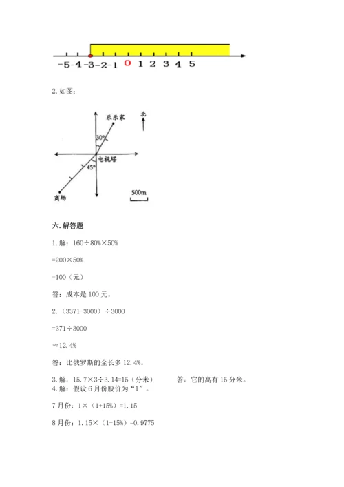 （小升初）六年级下册数学期末测试卷及参考答案（夺分金卷）.docx