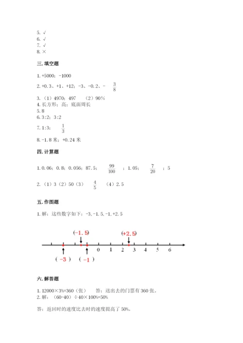 六年级下册数学期末测试卷附参考答案（综合题）.docx