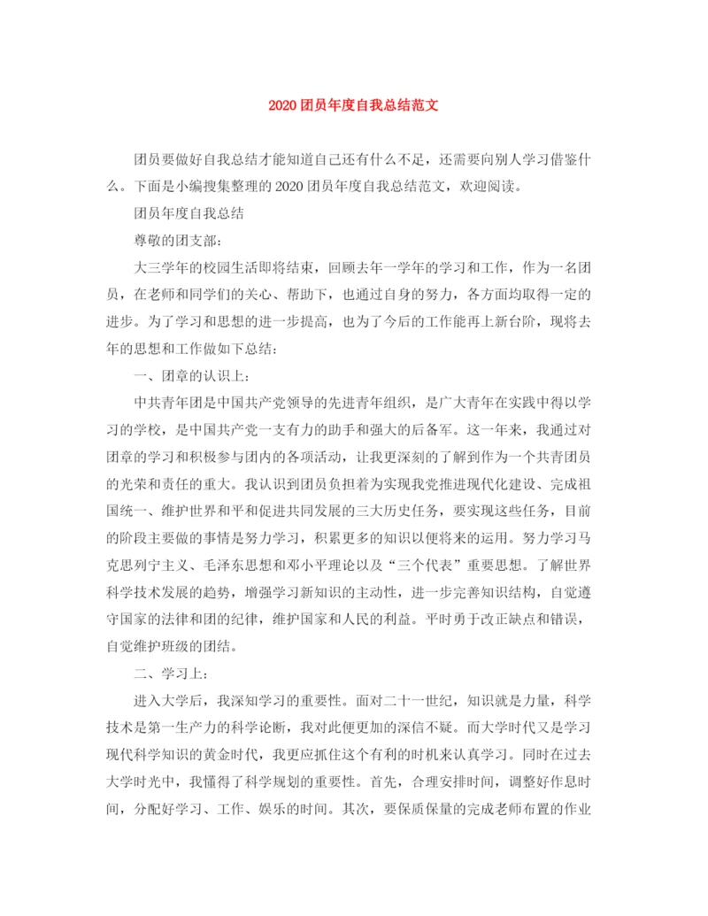 精编之团员年度自我总结范文.docx