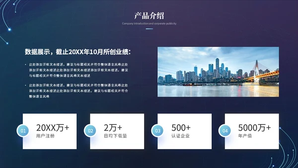 简约科技风线条互联网商业计划书产品介绍产品发布ppt模板