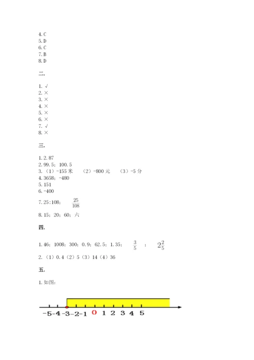 青岛版六年级数学下学期期末测试题及参考答案【满分必刷】.docx