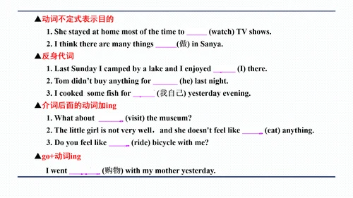 人教版八年级上册Unit 1 Where did you go on vacation? 期中复习习