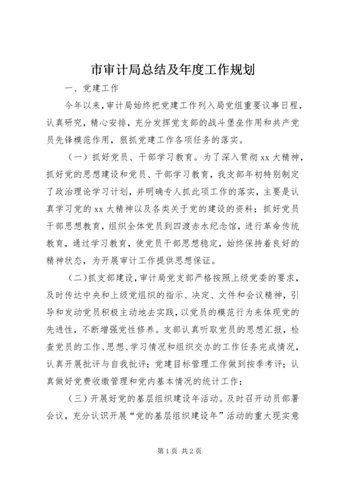 市审计局总结及年度工作规划 (2).docx