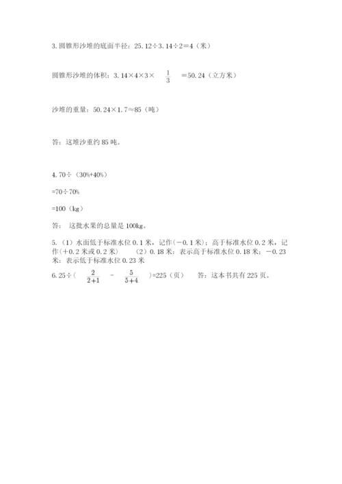 苏教版数学六年级下册试题期末模拟检测卷精品【典优】.docx