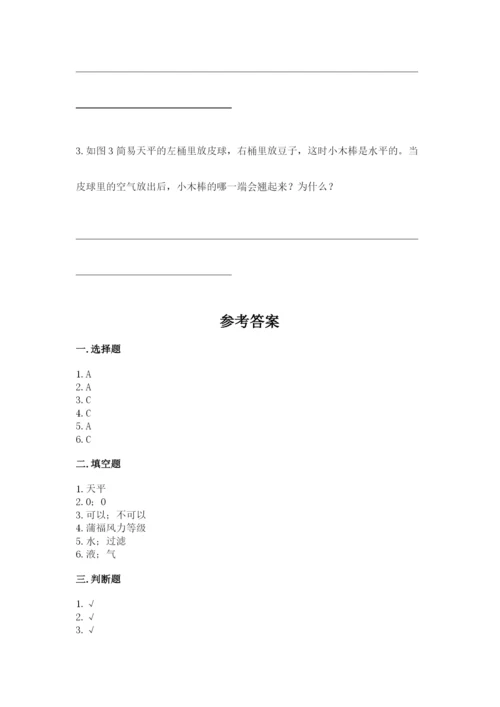 教科版三年级上册科学期末测试卷【达标题】.docx