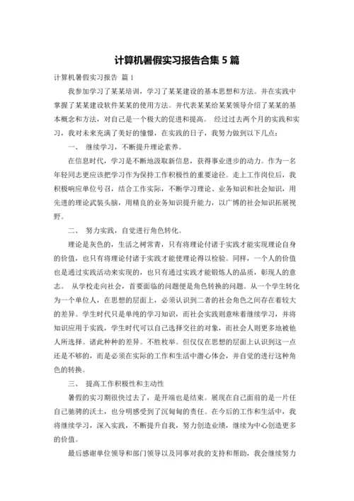 计算机暑假实习报告合集5篇.docx