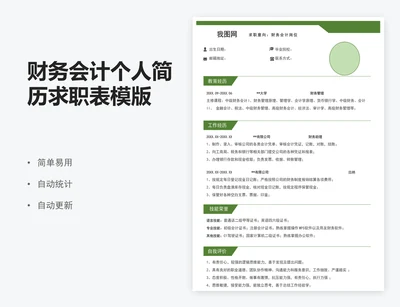 财务会计个人简历求职表模版