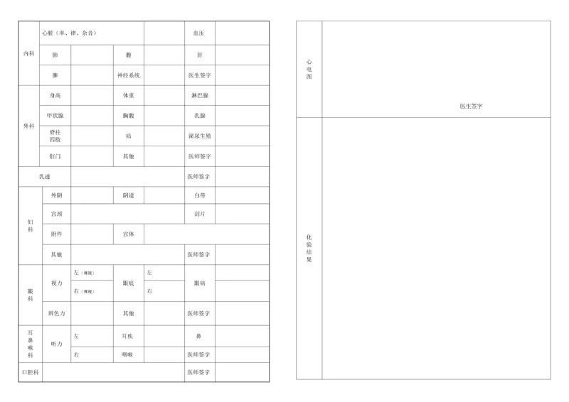 体检表---三甲医院标准体检表模板.docx