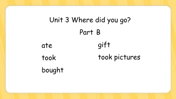 Unit 3 Where did you go？词汇展示 课件(共19张PPT)