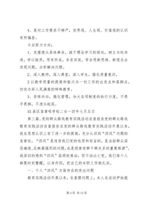 党的群众路线教育活动自查报告.docx