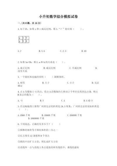 小升初数学综合模拟试卷附完整答案【考点梳理】.docx