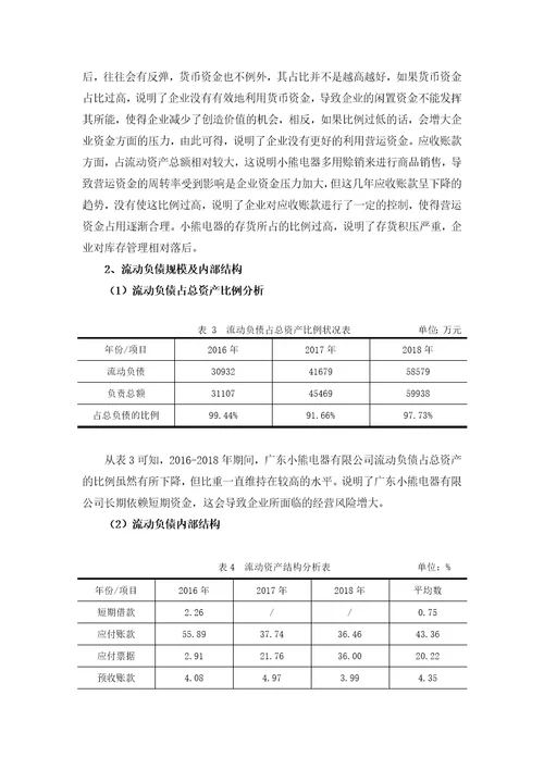 广东小熊电器有限公司营运资金管理存在的问题及对策