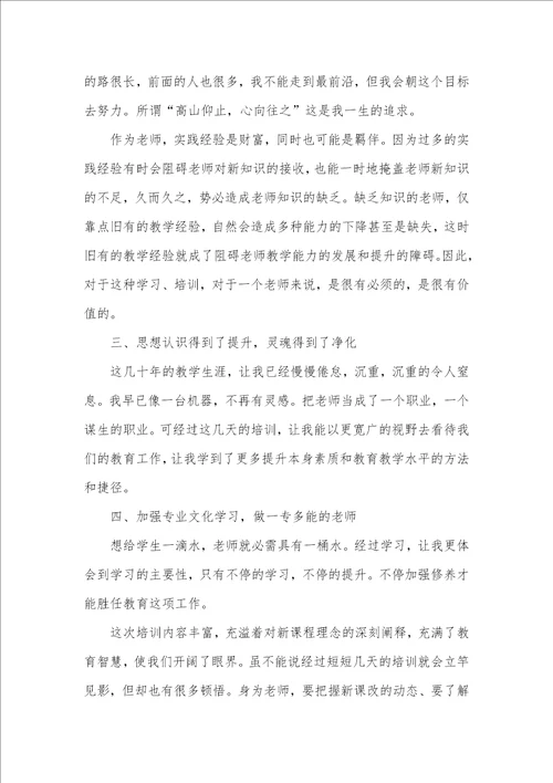 老师培训心得体会 2021寒假初中老师培训心得体会