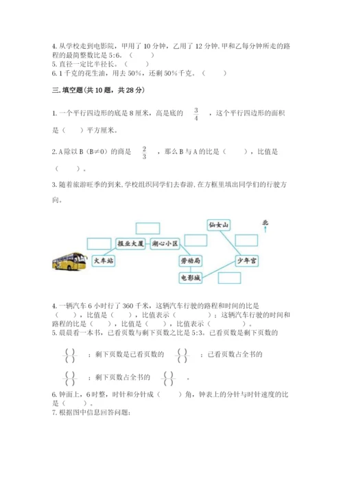 2022人教版六年级上册数学期末测试卷精品（考点梳理）.docx