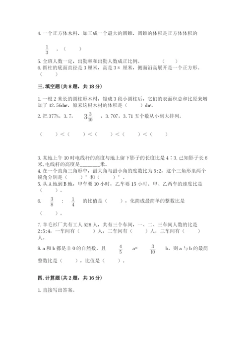 天津市宁河县六年级下册数学期末测试卷往年题考.docx