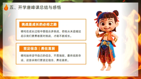 学习哪吒精神通用PPT模板