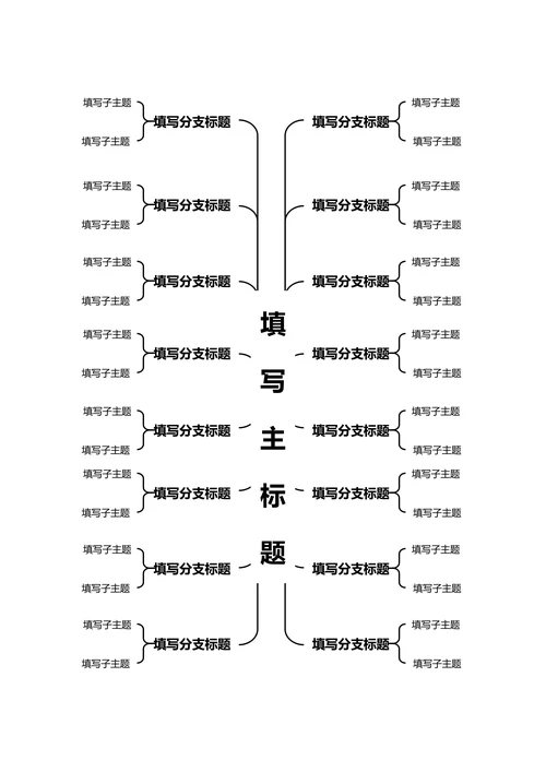 黑白简约横版基础思维导图