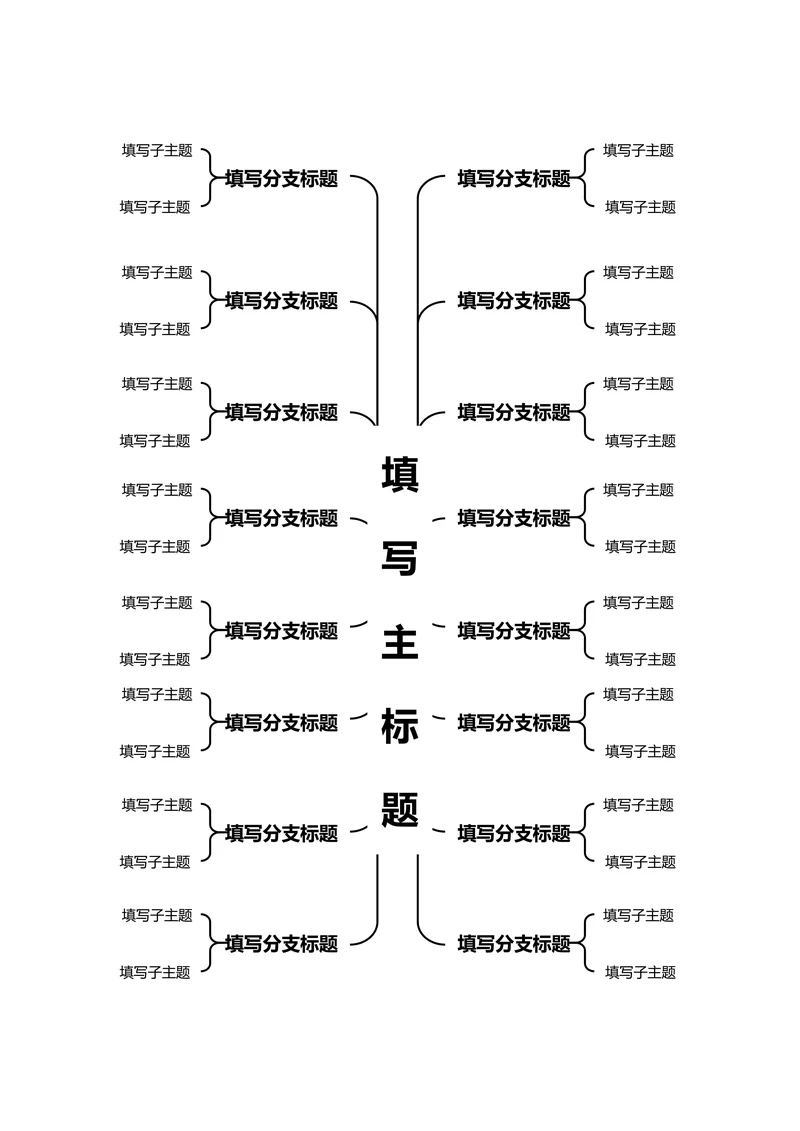 黑白简约横版基础思维导图