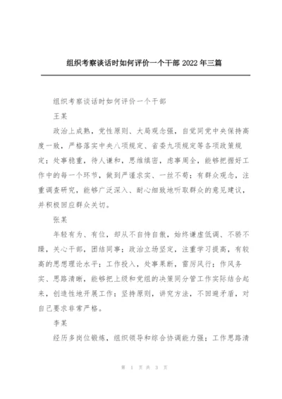 组织考察谈话时如何评价一个干部2022年三篇.docx