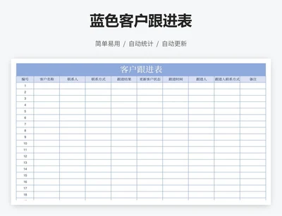 蓝色客户跟进表