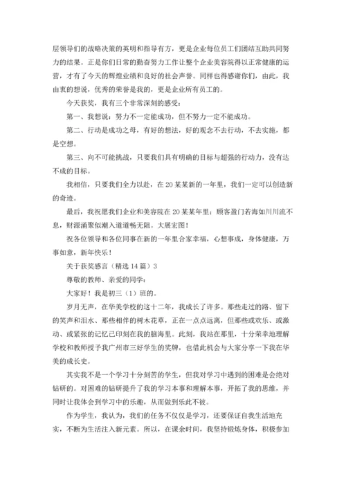 关于获奖感言（精选14篇）.docx